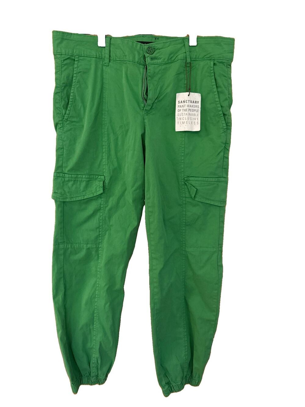 Sanctuary Women's 27 Green Cotton Blend Pants Cotton Spandex Blend NEW